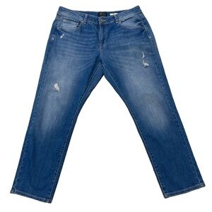 Raffaello Rossi Jeans Women's 12 EU 40 Blue Girlfriend Distressed Denim